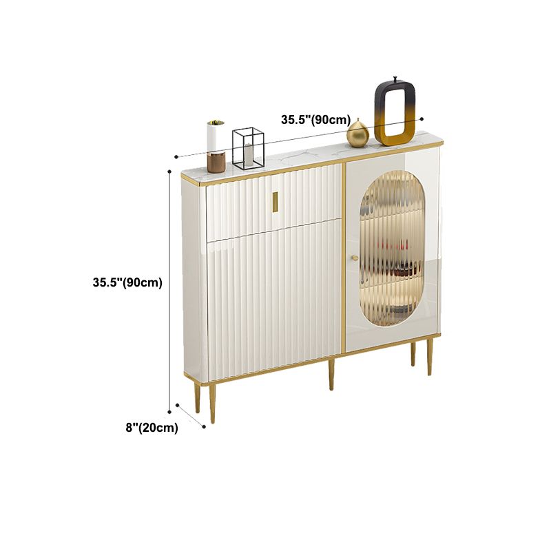 Weißer Buffetserver mit Glastüren Glam Dining Server für Küche