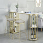 Glam Specialty Bar Dining Table Stone Bistro Bar Table with Shelves Clearhalo 'Bar Furniture' 'Bar Tables' 'bar_tables' 'furn' 'furn_bar_tables' 'Furniture' 'Kitchen & Dining Furniture' 1200x1200_339384e2-6d60-42a0-8f4a-b224bacb58f0