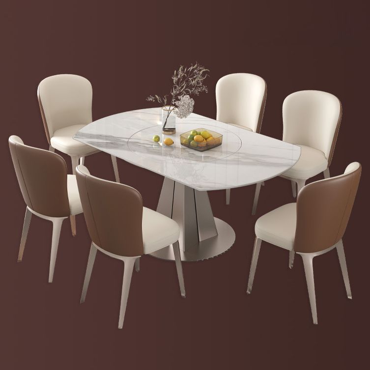 Modern Style 1/3/4/5/7/9 Pieces Dining Sintered Stone Dining Table Set with Metal Legs Clearhalo 'Dining Room Sets' 'Dining Tables & Seating' 'dining_room_set' 'furn' 'furn_dining_room_set' 'Furniture' 'furniture_dining_room_set' 'Kitchen & Dining Furniture' 'kitchen&dining_furn' 'kitchen' 1200x1200_3395ba7a-b40f-4850-8e2a-e4c2bcea7ad8