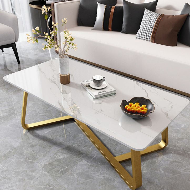 Glam Rectangle Cocktail Table Single Stone Coffee Cocktail Table Clearhalo 'Coffee & Accent Tables' 'Coffee Tables' 'coffee_tables' 'furn' 'furn_coffee_tables' 'Furniture' 'Living Room Furniture' 1200x1200_33987e91-1524-4c73-90a2-f9ddae1521f7
