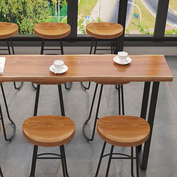 Modern Table Set 1/7 Pieces Bar Rectangle Wood Counter Table with Stools for Milk Tea Shop Clearhalo 'Bar Furniture' 'furn' 'furn_home_bar_bar_sets' 'Furniture' 'Home Bars & Bar Sets' 'home_bar_bar_sets' 'Kitchen & Dining Furniture' 1200x1200_3398bab7-cfec-43fa-92f1-c8e02f393292