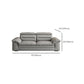 Contemporary Faux Leather Light-grey Sewn Pillow Back Pillow Top Arm Sofa