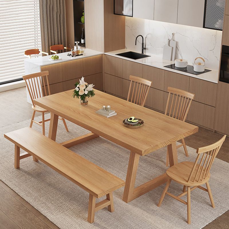 Simplicity Style Dinette Table Rectangle Solid Wood Dinner Table in Brown Clearhalo 'Dining Tables & Seating' 'Dining Tables' 'dining_table' 'furn' 'furn_dining_table' 'Furniture' 'Kitchen & Dining Furniture' 1200x1200_339a8e38-f52f-47da-82eb-fce4ffe977fc