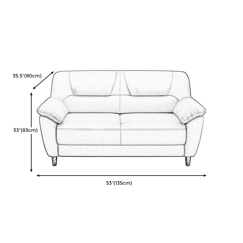 Brown Leather Flared Arm Setee Standard Loose Back Settee Furniture Clearhalo 'furn' 'furn_sofas' 'Furniture' 'furniture_sofas' 'kitchen' 'kitchen_sofas' 'Living Room Furniture' 'Sofa' 'sofas' 1200x1200_339aa450-3f0c-425b-ac89-fa2b23dfdc10