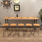 Pine Wood Top Rectangle Bar Table Industrial Bar Table with Double Pedestal Clearhalo 'Bar Furniture' 'Bar Tables' 'bar_tables' 'furn' 'furn_bar_tables' 'Furniture' 'Kitchen & Dining Furniture' 1200x1200_339bd887-82fd-4d00-a239-84f61200d8e7