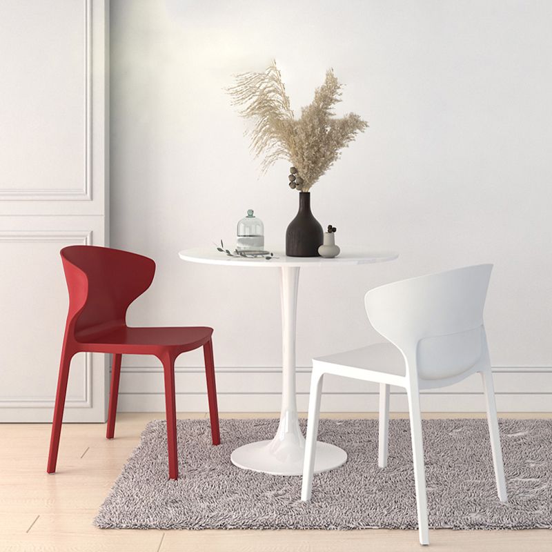 Scandinavian Style Plastic Dining Armless Chairs Wingback Chairs (Set of 4) Clearhalo ' kitchen&dining_furn' 'Dining Chairs' 'Dining Tables & Seating' 'dining_chair' 'furn' 'furn_dining_chair' 'Furniture' 'furniture_dining_chair' 'Kitchen & Dining Furniture' 'kitchen' 1200x1200_339bf6b9-a7f4-4d6f-be41-440608bcedc6