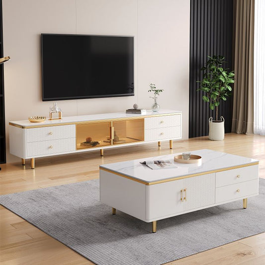 Slate Nesting Coffee Table Juego de mesa de café Glam Conmalling con almacenamiento