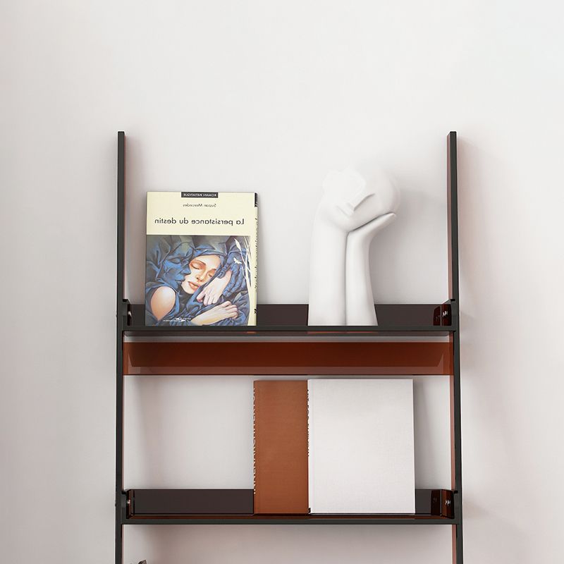 Ladder Open Back Standard Bookshelf Modern Style Acrylic Bookcase