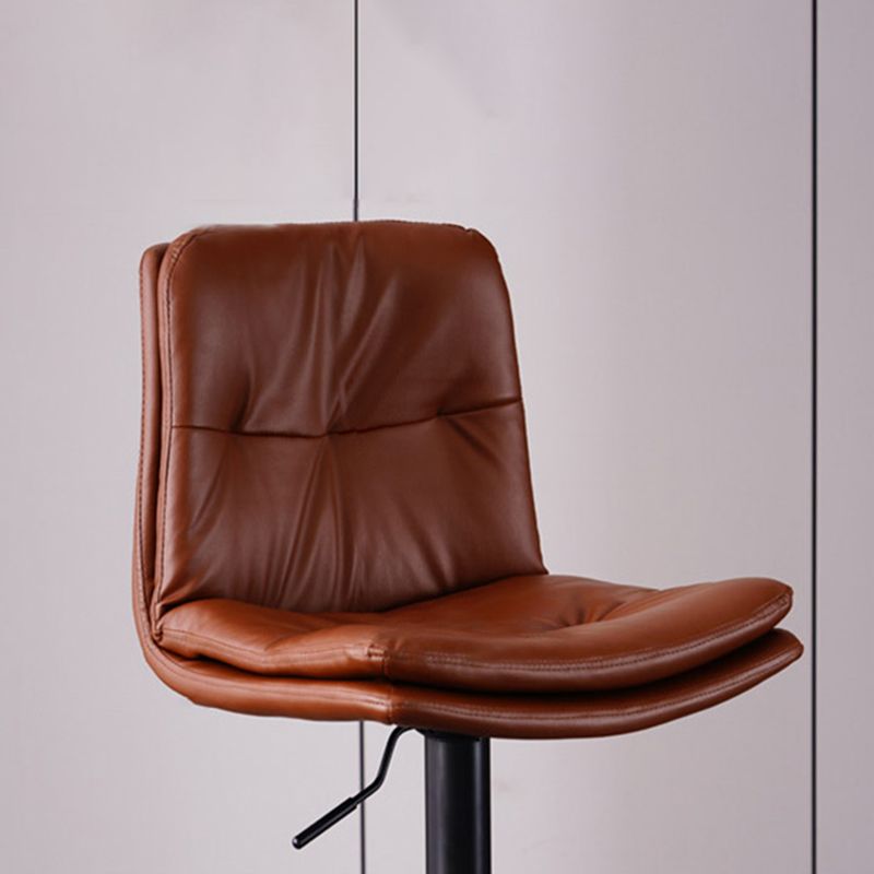 Contemporary Liftable Bar-stool PU Leather Bar Stool with Metal Legs Clearhalo 'Bar Furniture' 'Bar Stools' 'bar_stools' 'furn' 'furn_bar_stools' 'Furniture' 'furniture_bar_stools' 'Kitchen & Dining Furniture' 1200x1200_339f15af-110d-442f-a3ad-53646e28e42a
