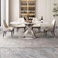 Modern Style Dining Rectangle Table Sintered Stone Table with Metal Legs for Home Clearhalo 'Dining Tables & Seating' 'Dining Tables' 'dining_table' 'furn' 'furn_dining_table' 'Furniture' 'Kitchen & Dining Furniture' 1200x1200_339fb27f-d06b-4954-b989-a492f6aa007b