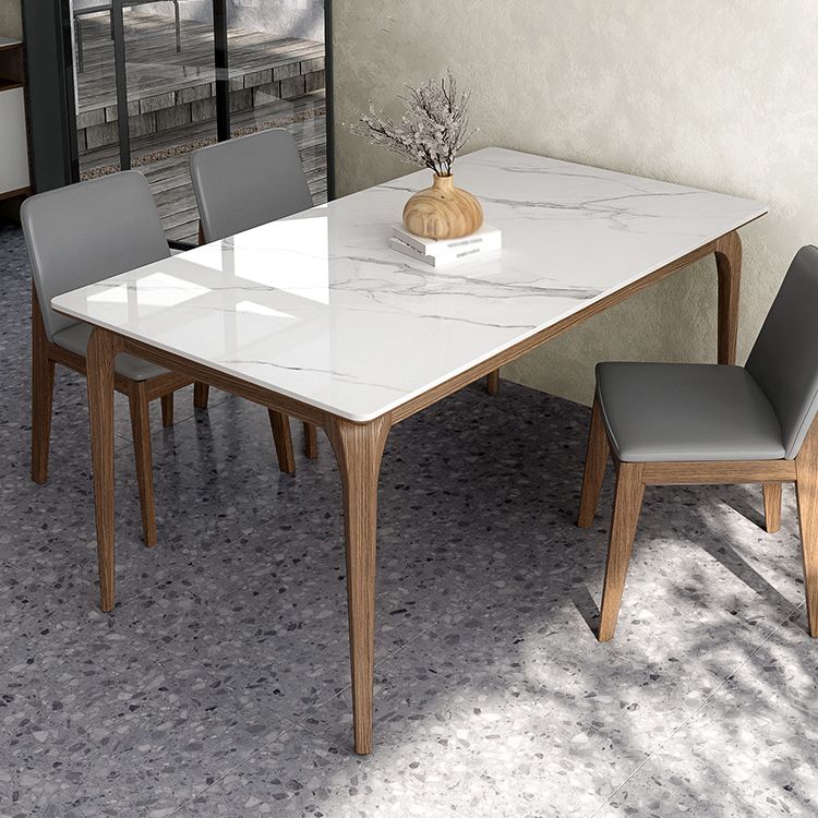 Rectangle White Tone Dining Table Sintered Stone Table Retro Modern with 4 Legs Clearhalo ' dining_table' 'Dining Tables & Seating' 'Dining Tables' 'furn' 'furn_dining_table' 'Furniture' 'furniture_dining_table' 'Kitchen & Dining Furniture' 'kitchen&dining_furn' 'kitchen' 'kitchen_dining_table' 1200x1200_33a0d216-01c6-4dbf-8869-8dd2ef2ae79a