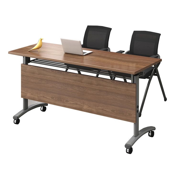 Bureau d'écriture rectangulaire pliant Modern Manufactured Wood Top Bureau avec roues lance-roues