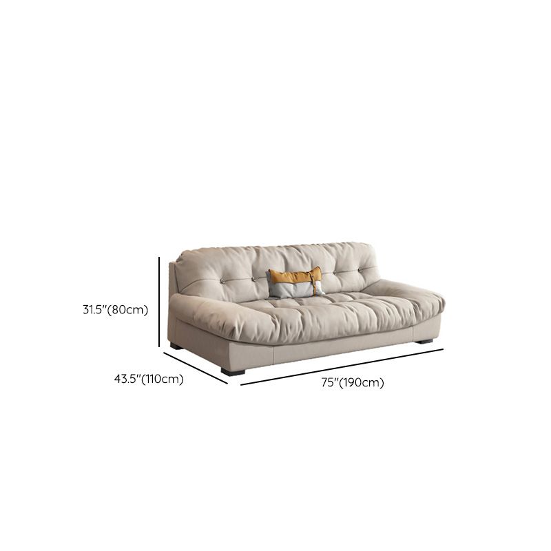 Scandinavian Beige Sofa with Tufted Back and Flared Arm for Living Room Clearhalo 'furn' 'furn_sofas' 'Furniture' 'Living Room Furniture' 'Sofa' 'sofas' 1200x1200_33a1c7ce-9f94-4b97-9cb5-0eec6ec81a6d