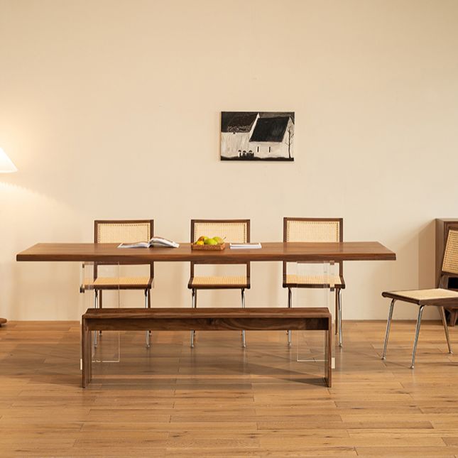 Modern Style Rectangle Solid Wood Dining Table with Double Pedestal Clearhalo 'Dining Tables & Seating' 'Dining Tables' 'dining_table' 'furn' 'furn_dining_table' 'Furniture' 'Kitchen & Dining Furniture' 1200x1200_33a2581d-30f6-46fd-af24-96072eea9aed