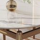 Home Dinner Room Kitchen Table Stone Extendable Dining Table