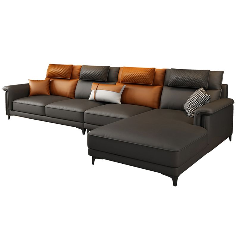 Couchage de canapé de dos de dos contemporain avec oreillers en gris