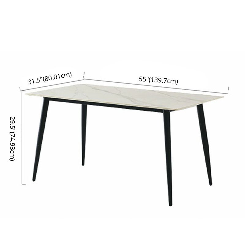 Modern Style Sintered Stone Dining Table with Rectangle Shape Table and 4 Legs Base for Home Use Clearhalo 'Dining Room Sets' 'Dining Tables & Seating' 'dining_room_set' 'furn' 'furn_dining_room_set' 'Furniture' 'furniture_dining_room_set' 'Kitchen & Dining Furniture' 'kitchen&dining_furn' 'kitchen' 1200x1200_33a3bac6-a143-42e2-990f-eae5b199bef6