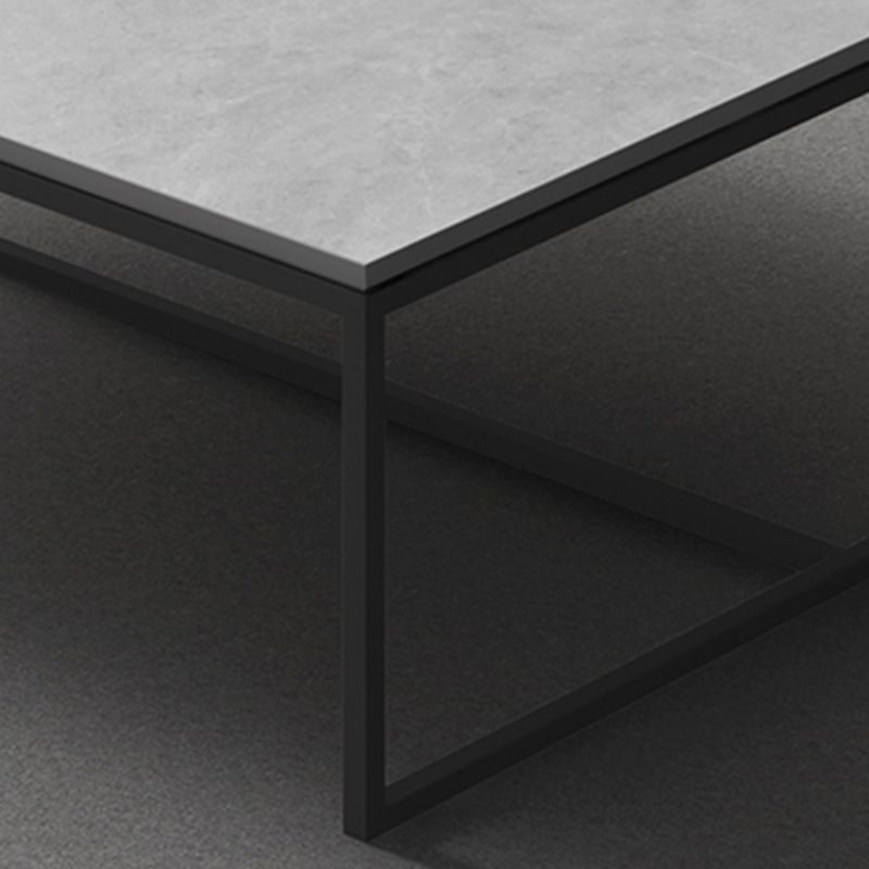 Glam 16.5" H Rectangle Slate Coffee Table Iron Trestle Cocktail Table Clearhalo 'Coffee & Accent Tables' 'Coffee Tables' 'coffee_tables' 'furn' 'furn_coffee_tables' 'Furniture' 'Living Room Furniture' 1200x1200_33a421ca-a506-4fd7-83aa-04bf514385d4