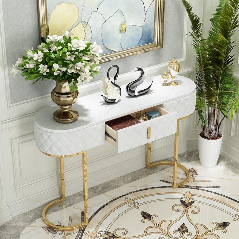 Tavolo console di marmo glam tavolo divano console in ferro dorato per sala