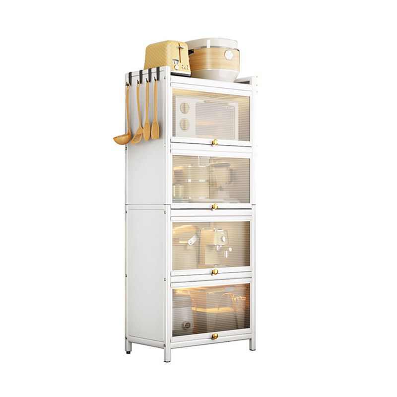 Sideboard in stile glam Sideboard in acciaio bianco in acciaio senza luci a LED