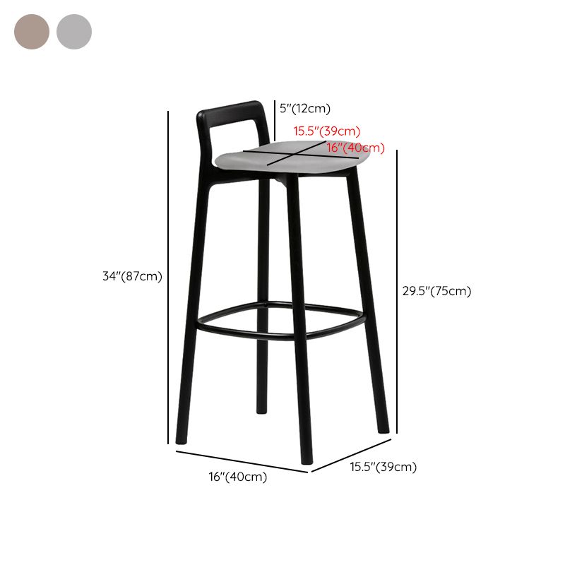 Scandinavian Solid Wood Bar Stool Living Room Faux Leather Counter Stools Clearhalo 'Bar Furniture' 'Bar Stools' 'bar_stools' 'furn' 'furn_bar_stools' 'Furniture' 'Kitchen & Dining Furniture' 1200x1200_33a82a7e-b4f6-4a0b-bc9f-a823dac1aba5
