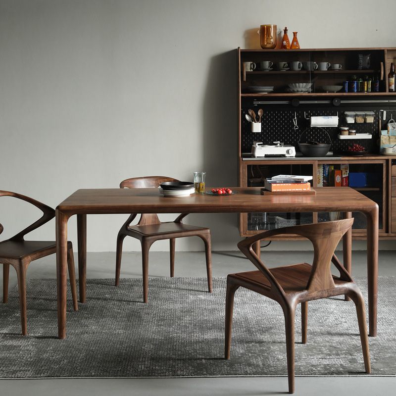 Industrial Dining Table Rectangular Table with Wooden Legs for Home Use Clearhalo 'Dining Tables & Seating' 'Dining Tables' 'dining_table' 'furn' 'furn_dining_table' 'Furniture' 'Kitchen & Dining Furniture' 1200x1200_33a9e9f1-5935-4284-bb7d-b3ff2efa87fb