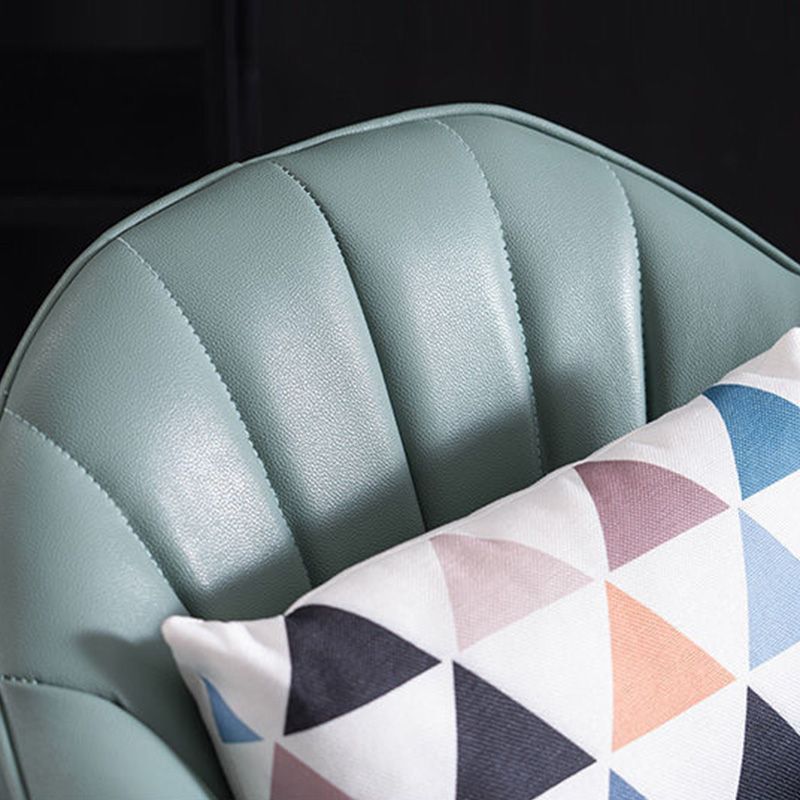 Faux Leather 24.8"Wide Sloped Arms Solid Color Barrel Chair with Basic Four Legs Clearhalo 'Accent Chairs' 'accent_chairs' 'Chairs & Seating' 'furn' 'furn_accent_chairs' 'Furniture' 'furniture_accent_chairs' 'Living Room Furniture' 1200x1200_33aba45c-f4f0-4990-820c-6d791ca2e025