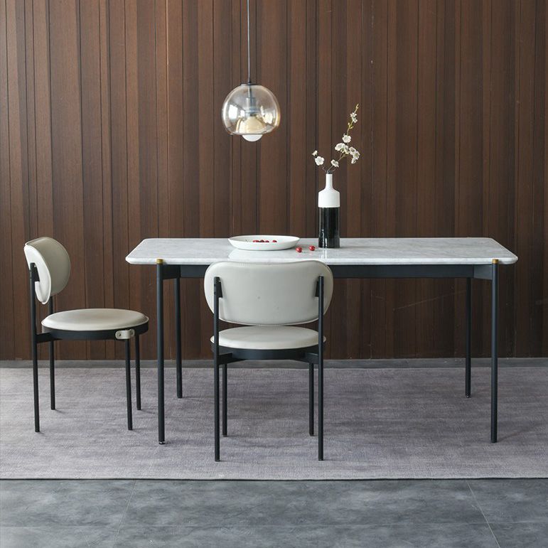 Chaise de salle à manger à dos ouvert industriel Chaise latéral de jambes noires