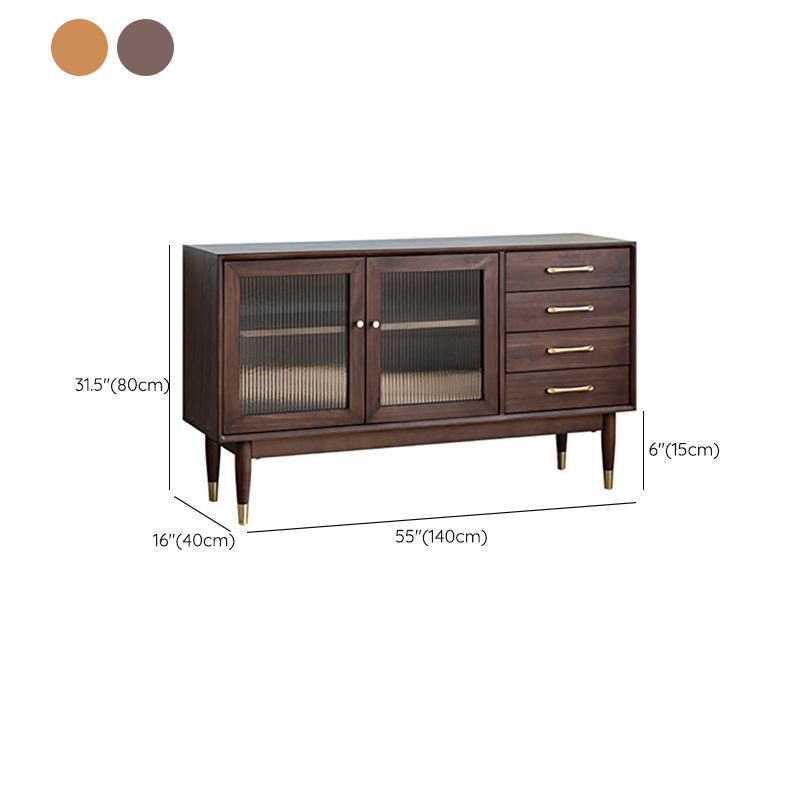 Contemporary Sideboard Cabinet Solid Wood Sideboard Table 55.12 "L x 15.75 "W x 31.50 "H Clearhalo 'buffet_sideboard' 'Buffets & Sideboards' 'furn' 'furn_buffet_sideboard' 'Furniture' 'Kitchen & Dining Furniture' 1200x1200_33ad3b4f-a9ce-4775-935f-5a29f65be13a