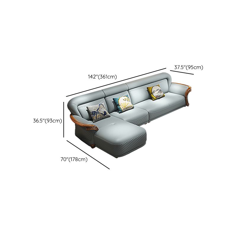 Solid Wood Contemporary Genuine Leather Flared Arm Sofa with Pillows Clearhalo 'furn' 'furn_sofas' 'Furniture' 'Living Room Furniture' 'Sofa' 'sofas' 1200x1200_33ad5e9d-1632-49dc-adcb-c0974dfded1b