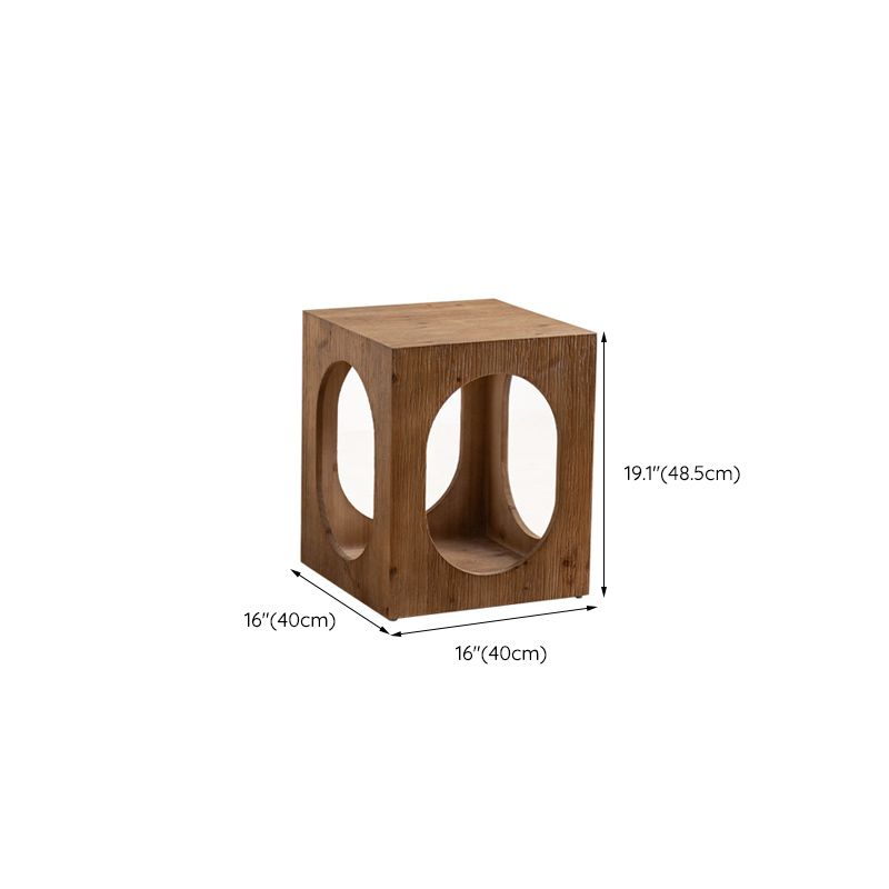 Rustic Square Wooden End Table Natural Drum Sofa Side Accent Table Clearhalo 'Coffee & Accent Tables' 'End & Side Tables' 'end_side_tables' 'furn' 'furn_end_side_tables' 'Furniture' 'Living Room Furniture' 1200x1200_33ae48f4-0954-46b4-887b-311c0132f501