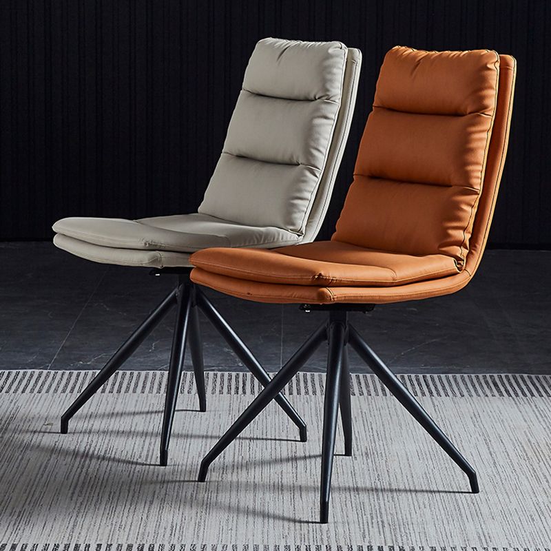 Industrial Style Armless Solid Back Chair Leather Dining Chairs for Home Use Clearhalo ' kitchen&dining_furn' 'Dining Chairs' 'Dining Tables & Seating' 'dining_chair' 'furn' 'furn_dining_chair' 'Furniture' 'furniture_dining_chair' 'Kitchen & Dining Furniture' 'kitchen' 1200x1200_33aea96a-4aa9-4508-b077-77a868c949be