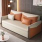 Glam Futon Sofa Bed Storage Drawers Sleeper Sofa Faux leather Sofa Futon