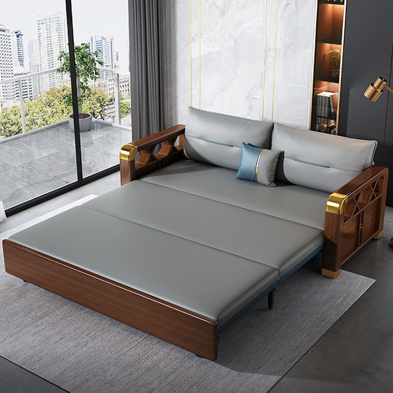 Divano per dormiente moderno in pelle finta 31,45 "H divano a braccia quadrate imbottite