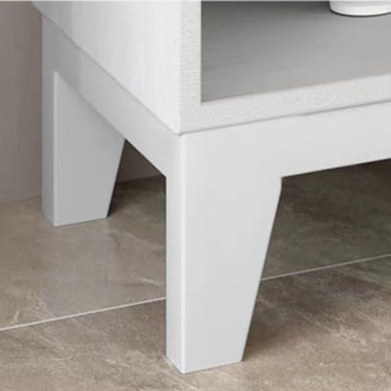 Panneau latéral blanc moderne 15,7 "W Credenza en bois d'ingénierie avec porte en verre