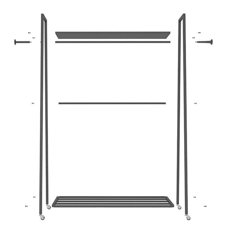 Moderne stijl kapselrek dubbele planken vrijstaand haken ontwerpkast rek