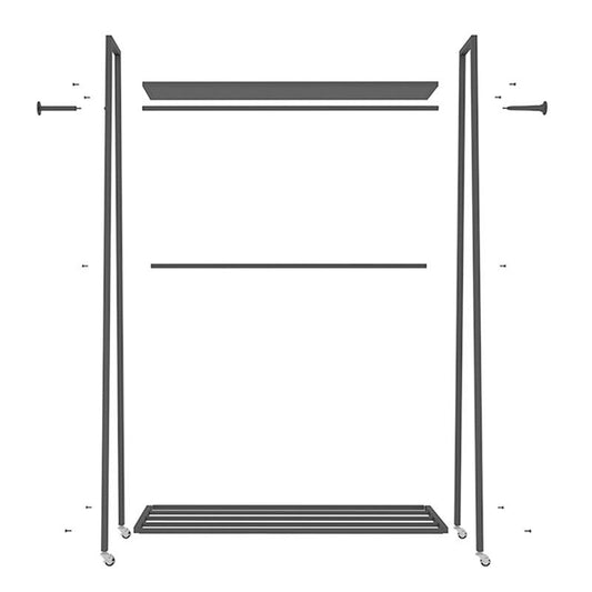 Moderne Style -Rack Doppelregale freistehende Haken Design -Deckstange