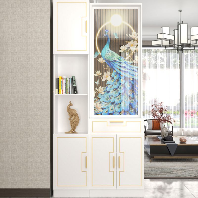 Scandinavian Wood in White 11.81" Wide Accent Cabinet with Drawer