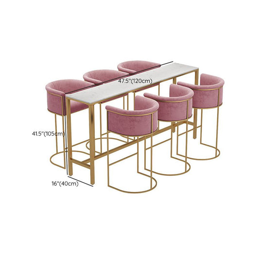 リビングルームのためのモダンなバーハイトテーブルフェイクマーブルトップビストロバーテーブル