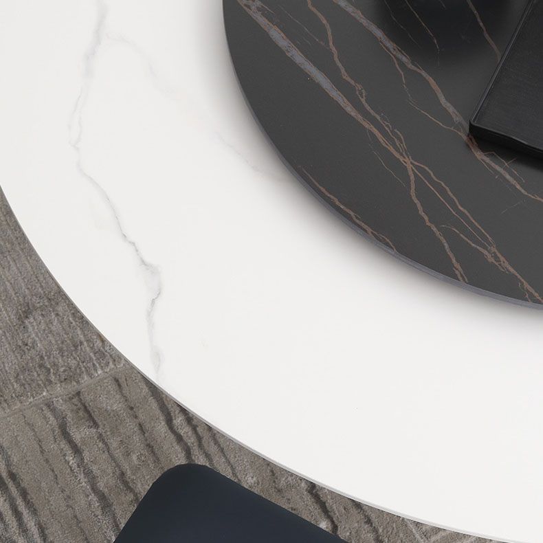 Ronde moderne stenen tafel standaardhoogte eettafel met voetstukbasis