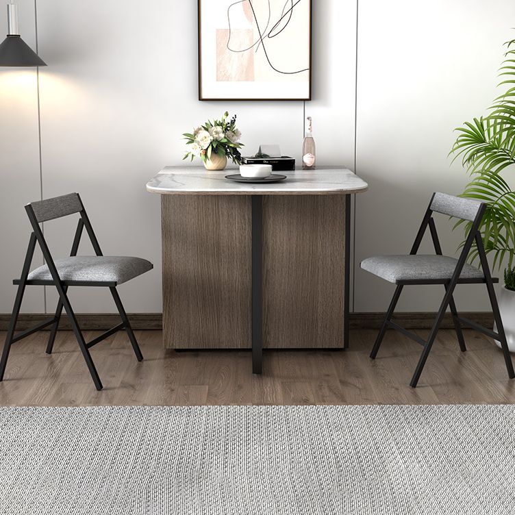 Modern Style Traditional Height Dining Set with Drop Leaf Table and Trestle Base Clearhalo 'Dining Room Sets' 'Dining Tables & Seating' 'dining_room_set' 'Furniture' 'furniture_dining_room_set' 'Kitchen & Dining Furniture' 'kitchen&dining_furn' 'kitchen' 1200x1200_33b87179-d7ff-47d3-8b95-0446afe50643