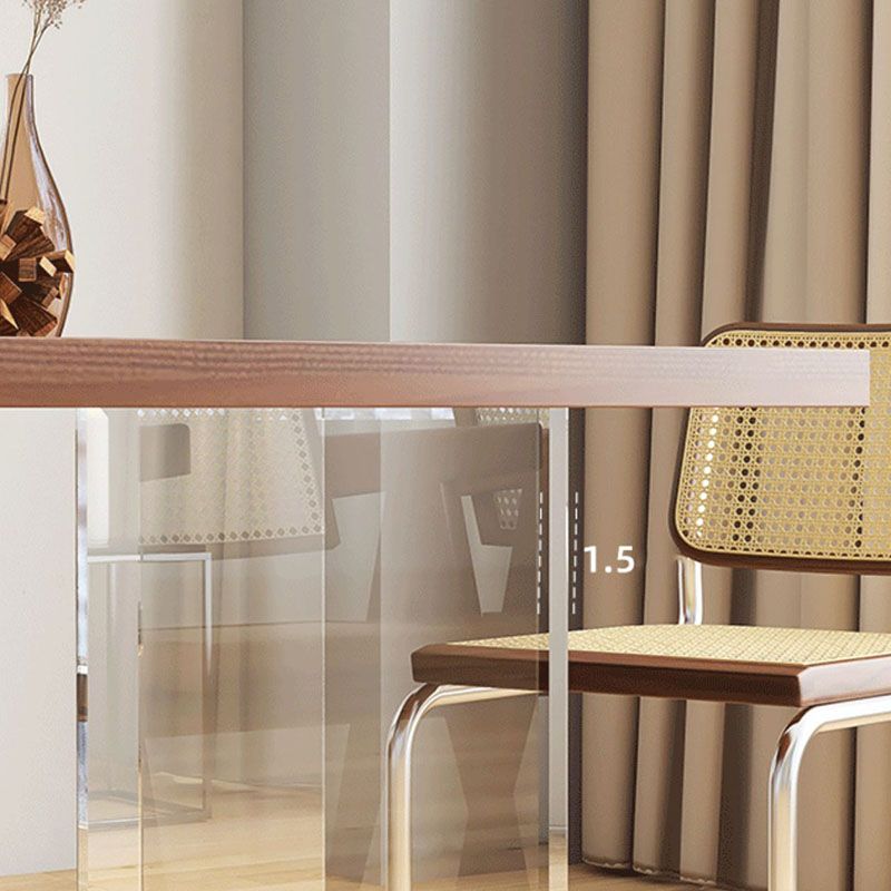 Solid Wood Top Dining Table Contemporary Dining Table with Double Pedestal Base Clearhalo ' dining_table' 'Dining Tables & Seating' 'Dining Tables' 'furn' 'furn_dining_table' 'Furniture' 'furniture_dining_table' 'Kitchen & Dining Furniture' 'kitchen&dining_furn' 'kitchen' 'kitchen_dining_table' 1200x1200_33b9d09f-99e9-4a41-a3ce-c0ba0a114724