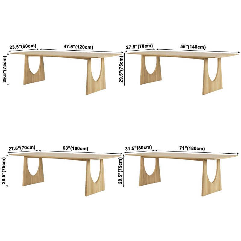 Rectangle Wood Color Dining Table Pinewood Solid Wood Table Modern with Double Pedestal Clearhalo ' dining_table' 'Dining Tables & Seating' 'Dining Tables' 'furn' 'furn_dining_table' 'Furniture' 'furniture_dining_table' 'Kitchen & Dining Furniture' 'kitchen&dining_furn' 'kitchen' 'kitchen_dining_table' 1200x1200_33ba4972-8a7a-4a0a-b944-7f82e58e7528