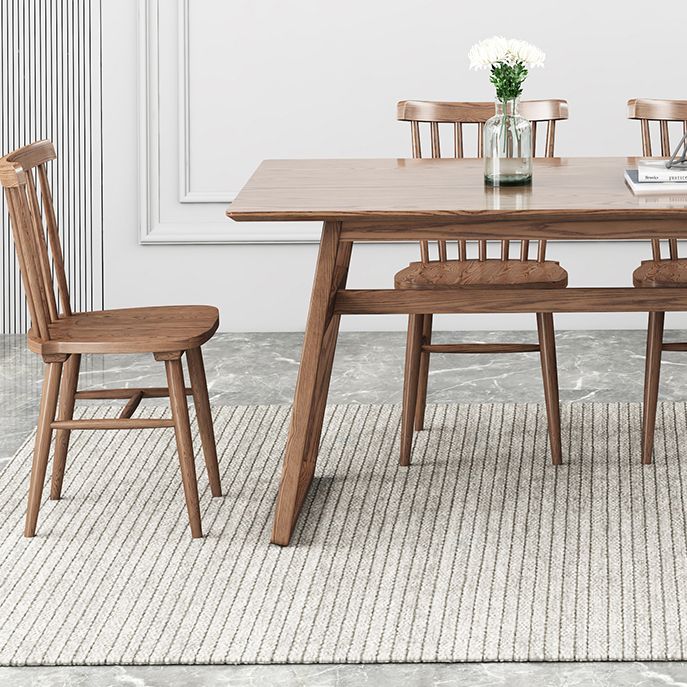 Rectangle Ash Wood Table in Walnut Contemporary Wooden Dining Table with Double Pedestal Clearhalo ' dining_table' 'Dining Tables & Seating' 'Dining Tables' 'furn' 'furn_dining_table' 'Furniture' 'furniture_dining_table' 'Kitchen & Dining Furniture' 'kitchen&dining_furn' 'kitchen' 'kitchen_dining_table' 1200x1200_33bb19d0-80e3-4dbd-b4b7-98d807989212