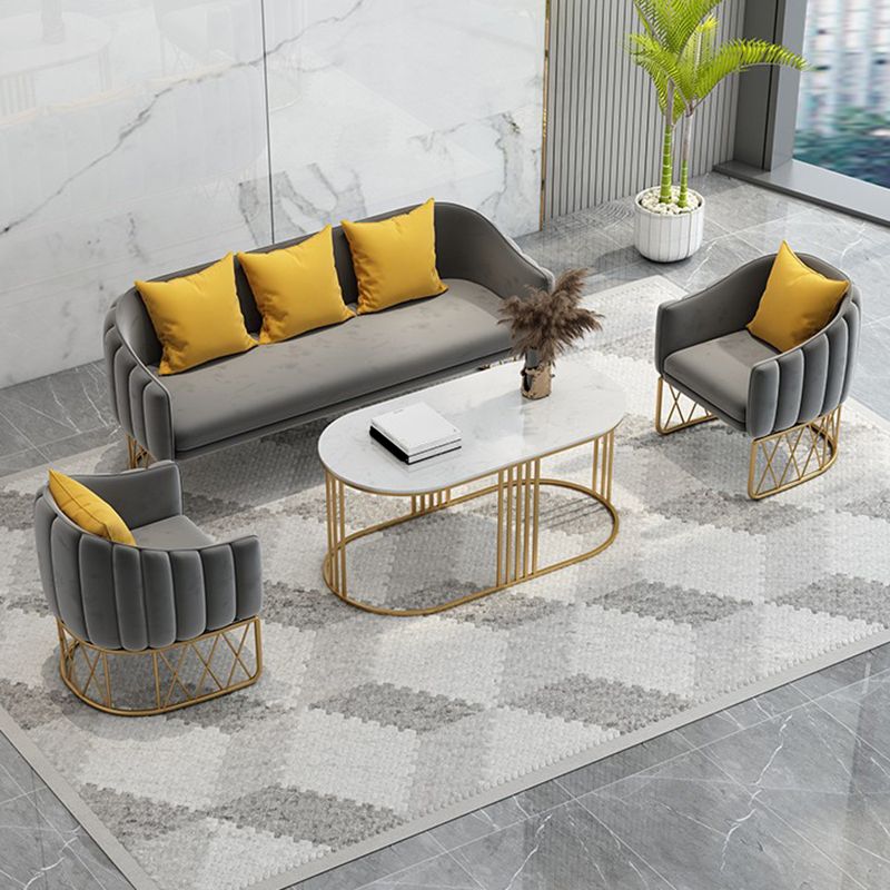 Sofá de brazo inclinado de sofá estándar de terciopelo para sala de estar, apartamento