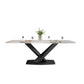Modern Dining Table Stone Dining Room Dining Table with Metal Base Clearhalo 'Dining Tables & Seating' 'Dining Tables' 'dining_table' 'furn' 'furn_dining_table' 'Furniture' 'Kitchen & Dining Furniture' 1200x1200_33bbb905-6004-4621-a146-d450244d02c2