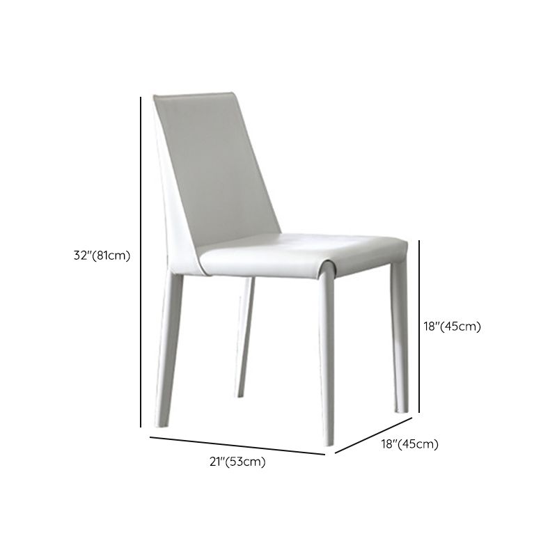 Parsons Armless Dining Chairs Indoor Dining Room Faux Leather Side Chair Clearhalo 'Dining Chairs' 'Dining Tables & Seating' 'dining_chair' 'furn' 'furn_dining_chair' 'Furniture' 'Kitchen & Dining Furniture' 1200x1200_33bcf4f9-f099-4bbb-997d-4909b1dfa210