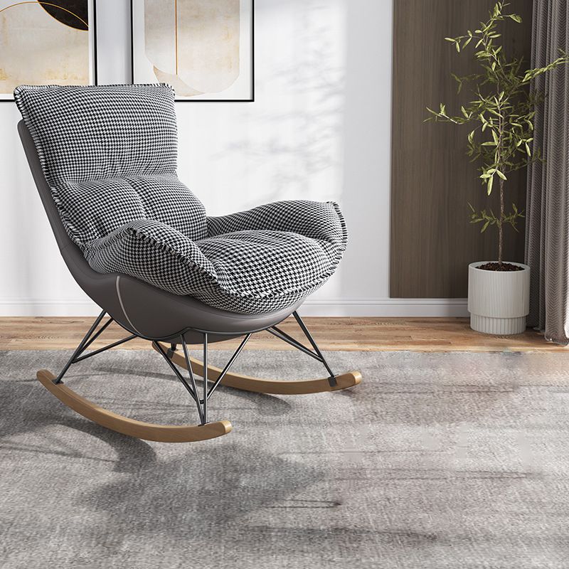 Sedia a dondolo contemporanea in finta pelle per aliante impermeabile con cuscini rimovibili