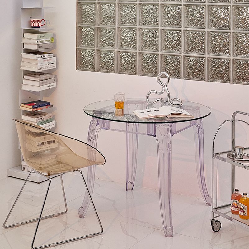 Modern Glass Dining Table Clear Dining Table with Plastic Base Clearhalo 'Dining Tables & Seating' 'Dining Tables' 'dining_table' 'furn' 'furn_dining_table' 'Furniture' 'furniture_dining_table' 'Kitchen & Dining Furniture' 'kitchen' 'kitchen_dining_table' 1200x1200_33bea88a-39c4-4c12-a9ac-9a9f3138ea27