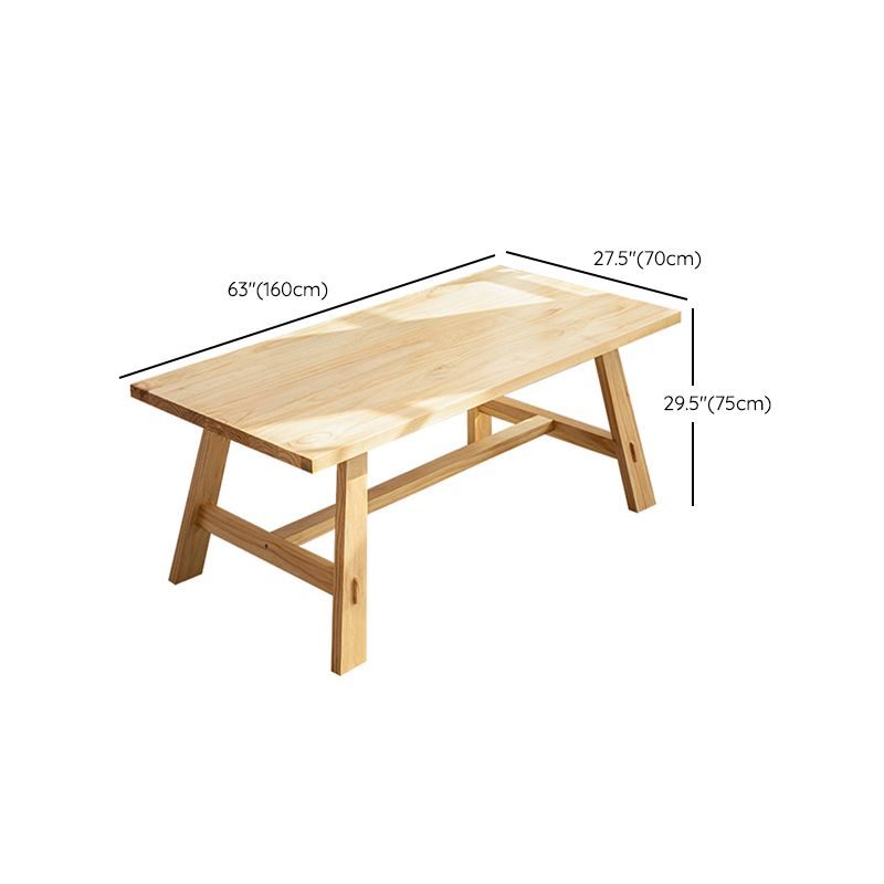 Rectangle Trestle Base Dining Table Modern Pine Wood Table for Kitchen Clearhalo 'Dining Tables & Seating' 'Dining Tables' 'dining_table' 'furn' 'furn_dining_table' 'Furniture' 'Kitchen & Dining Furniture' 1200x1200_33bee731-0161-44da-9e2a-1c2c2f4ee7fb